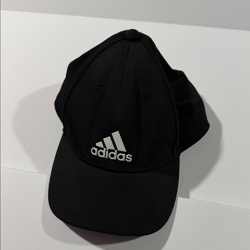 adidas Black Baseball Cap with White Trefoil Logo